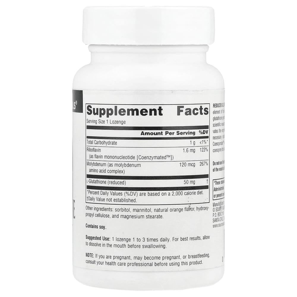 Source Naturals Reduced Glutathione Complex Orange Flavor 50mg Lozenges, 100 Tablets