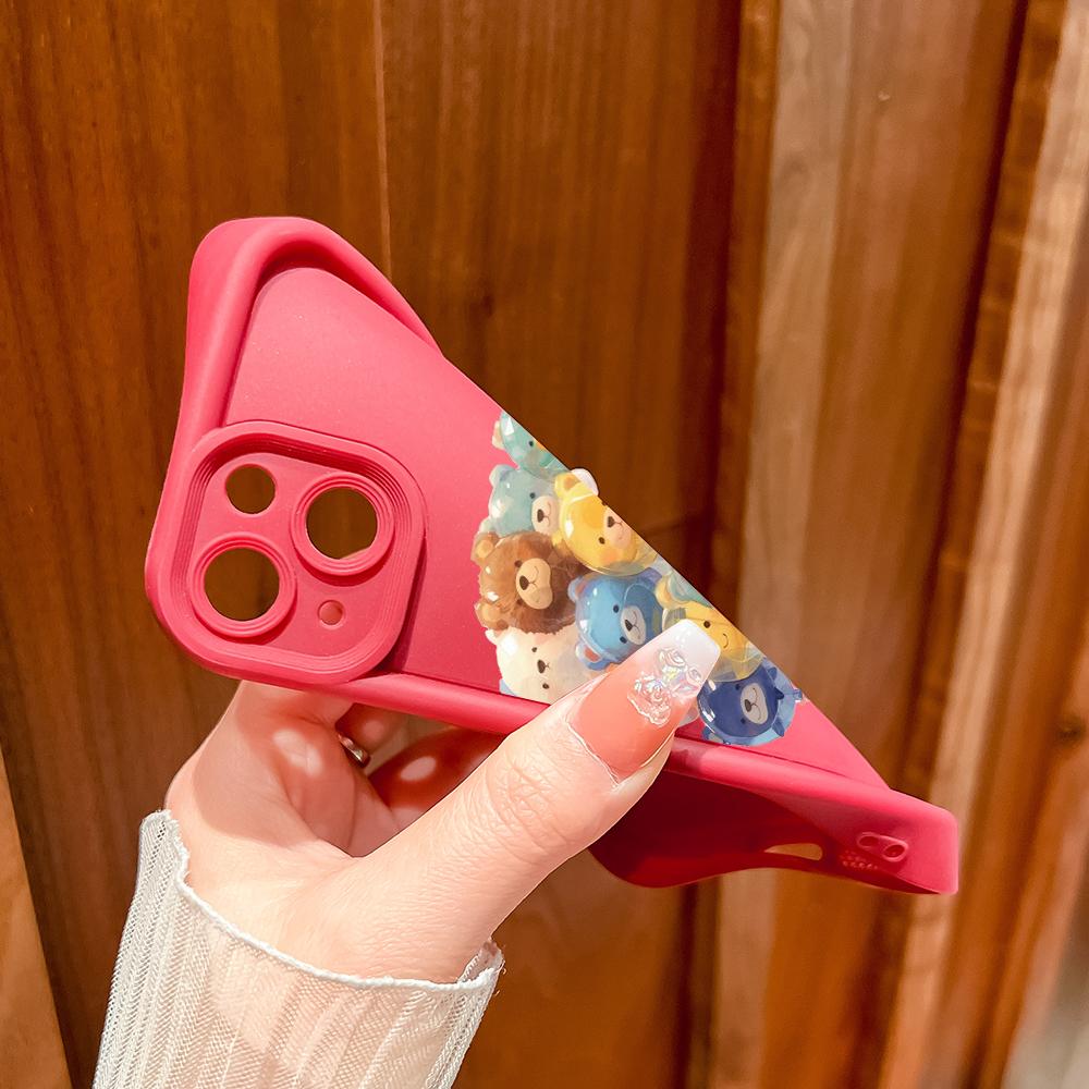 Soft Silicone Square Ladders Cartoon Pattern Full Cover Camera Protection Shockproof Case for Huawei Honor Xiaomi Redmi Samsung