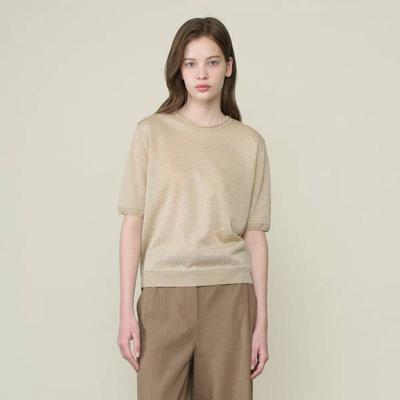 Half Sleeve Knit Pullover B6m5k422