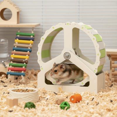 Plastic Hamster Running Wheel Stable Base Silent Rodent Running Wheel 21cm Colorful Pet Hamster Bracket for Small Animals
