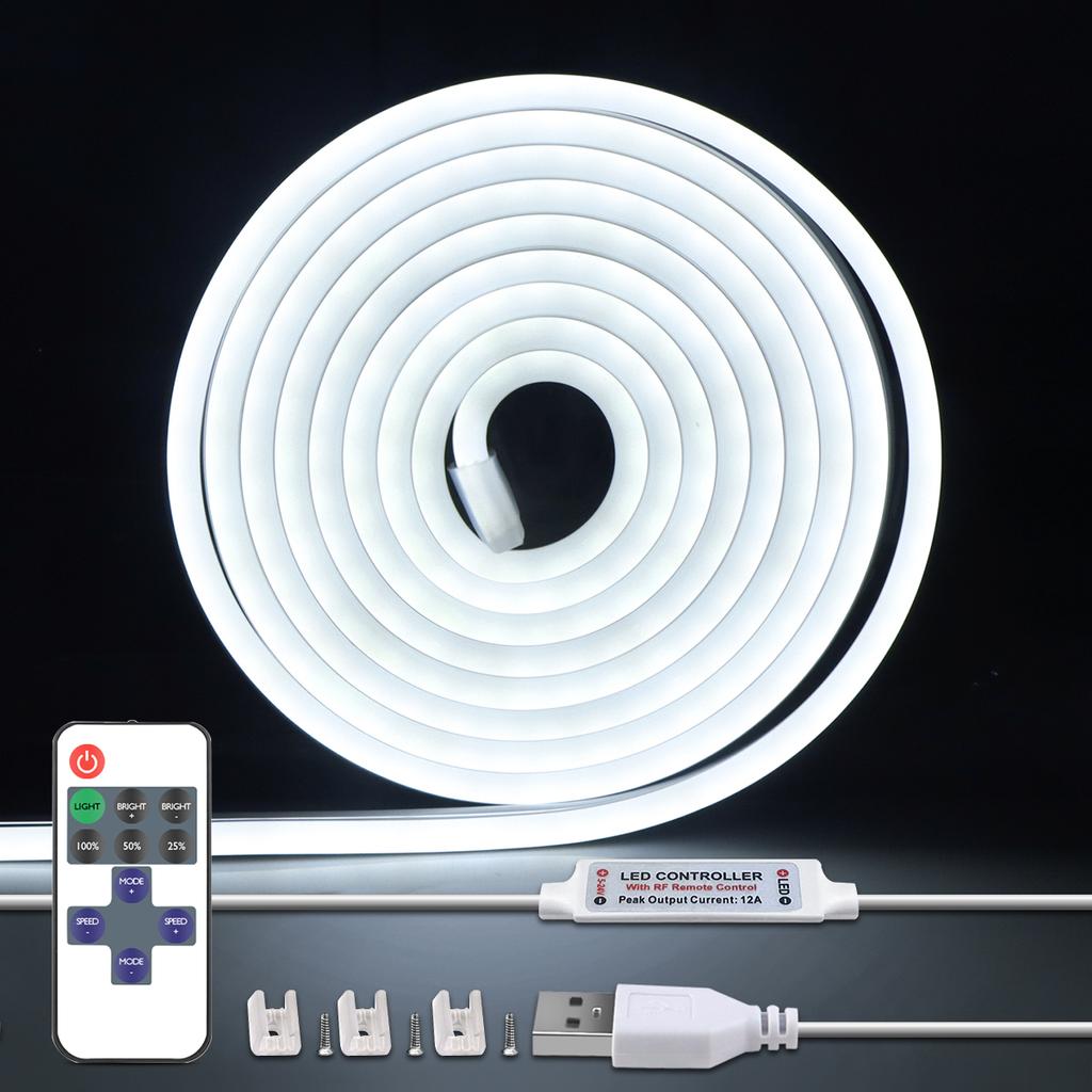 1M 2M 3M Dimmable LED Under Cabinet Lights USB 5V Neon Strip Wireless RF Remote Control Switch DIY Kitchen Bathroom Closet Lamp