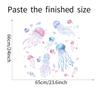 Stylish Sea Creatures Jellyfish Wall Stickers with Stars and Sea Water Removable Wall Decals for Study and Wall Bedroom Wall Sticker Designs, Drops,