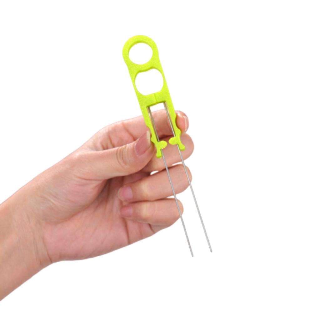 Handmade Fusion Beans Pen Multifunctional Collage Beans Needle  Handmade Accessories Simple green