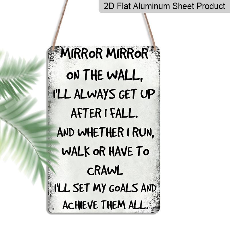 2D Flat, Large Vintage Inspirational Aluminum Wall Art Sign - Motivational Quote Decoration - Waterproof, Rustproof, Fade-Resistant - Easy To Hang