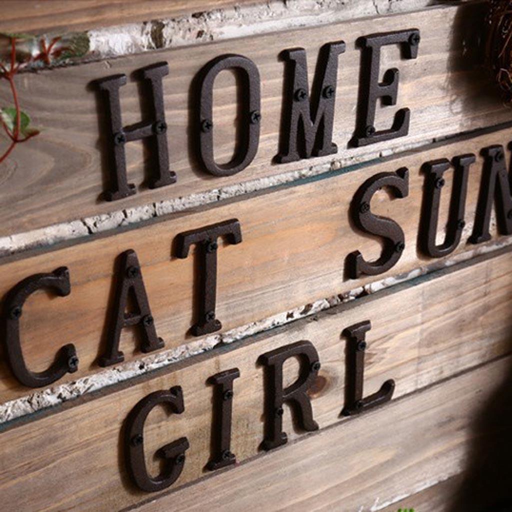 Cast Wrought Iron House Office Door Number Signs Plaque Country Style Digits Sticker Plaque with 2 Scerws