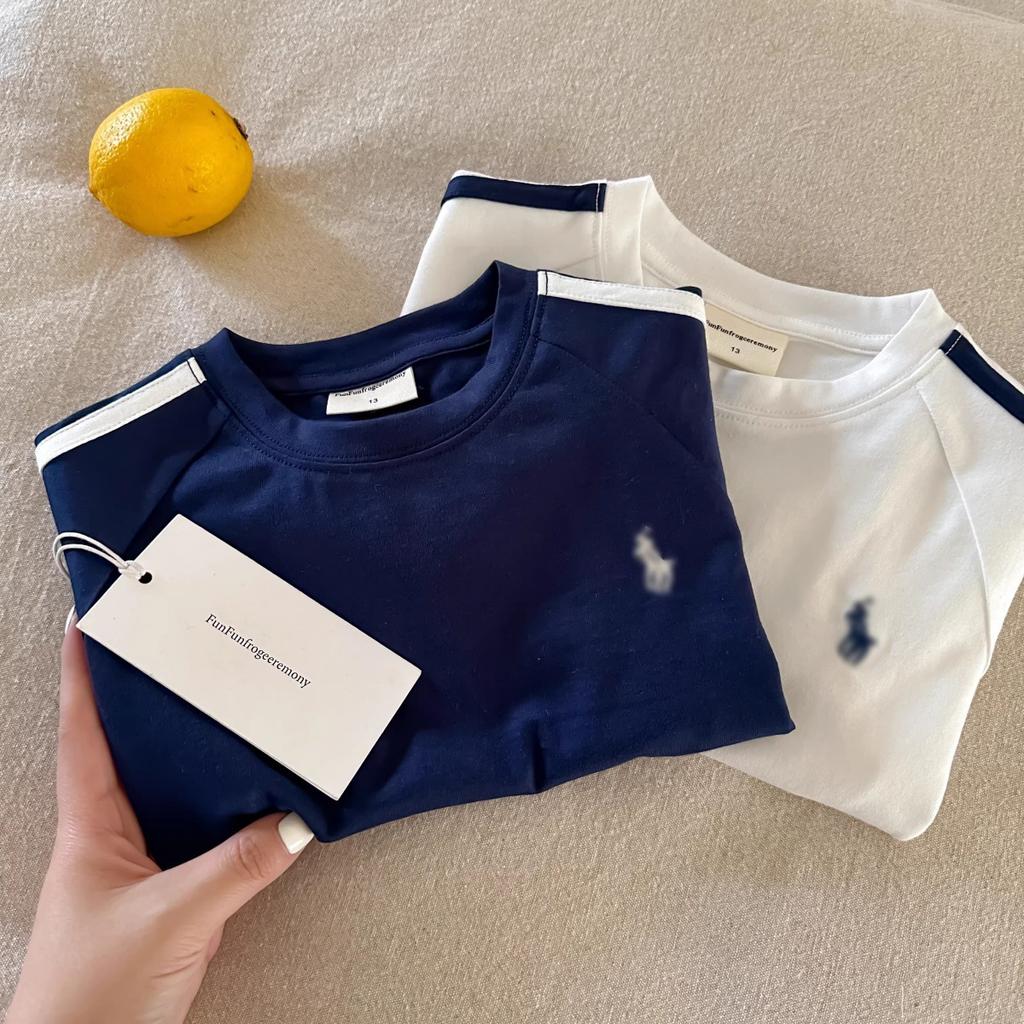 Kids Spring Athletic T Shirt with Side Stripes for Boys and Girls