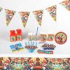 Mario Super Themed Birthdy Party Supplies Decor Banner Cups Napkins Tablecloth