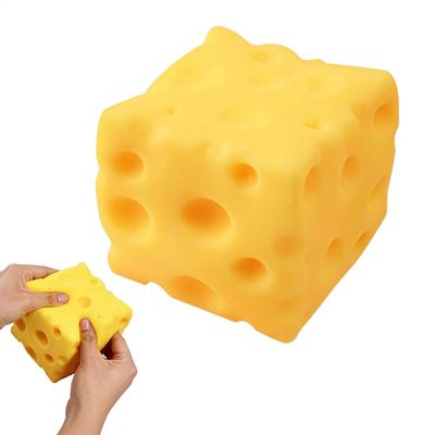 10CM/12CM Big Squeeze Cheese Toy Slow Rising Food Squeeze Sensory Stress Reliever Cheese Block Decompress Toy for Kids Adults