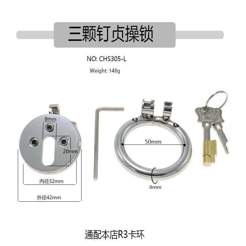New Screw Flat Chastity Lock CB Chastity Device SM Stainless Steel Penis Cage Lock Penis Lock Adult