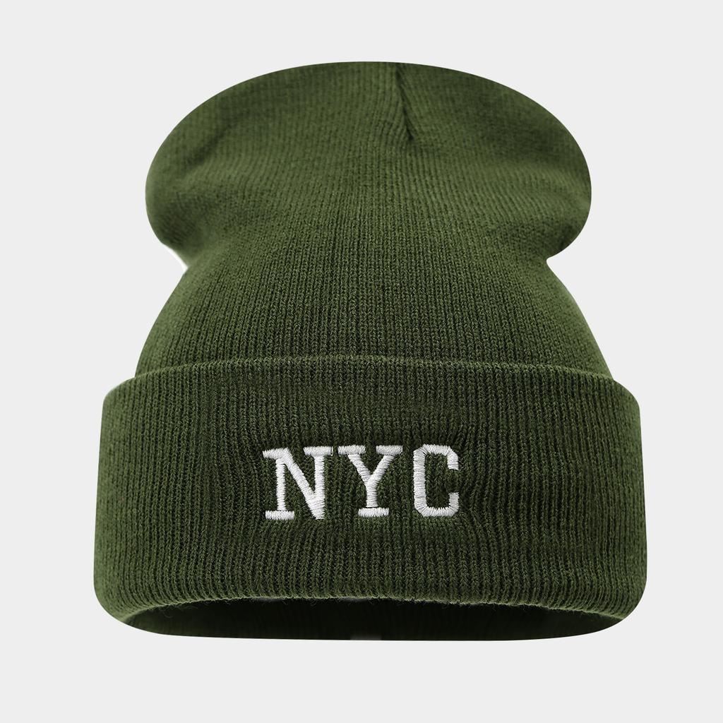 Simple and Fashionable Trendy Brand NYC Letter Embroidered Beanie Men's and Women's Outdoor Cycling Camping Warm Cold Hat