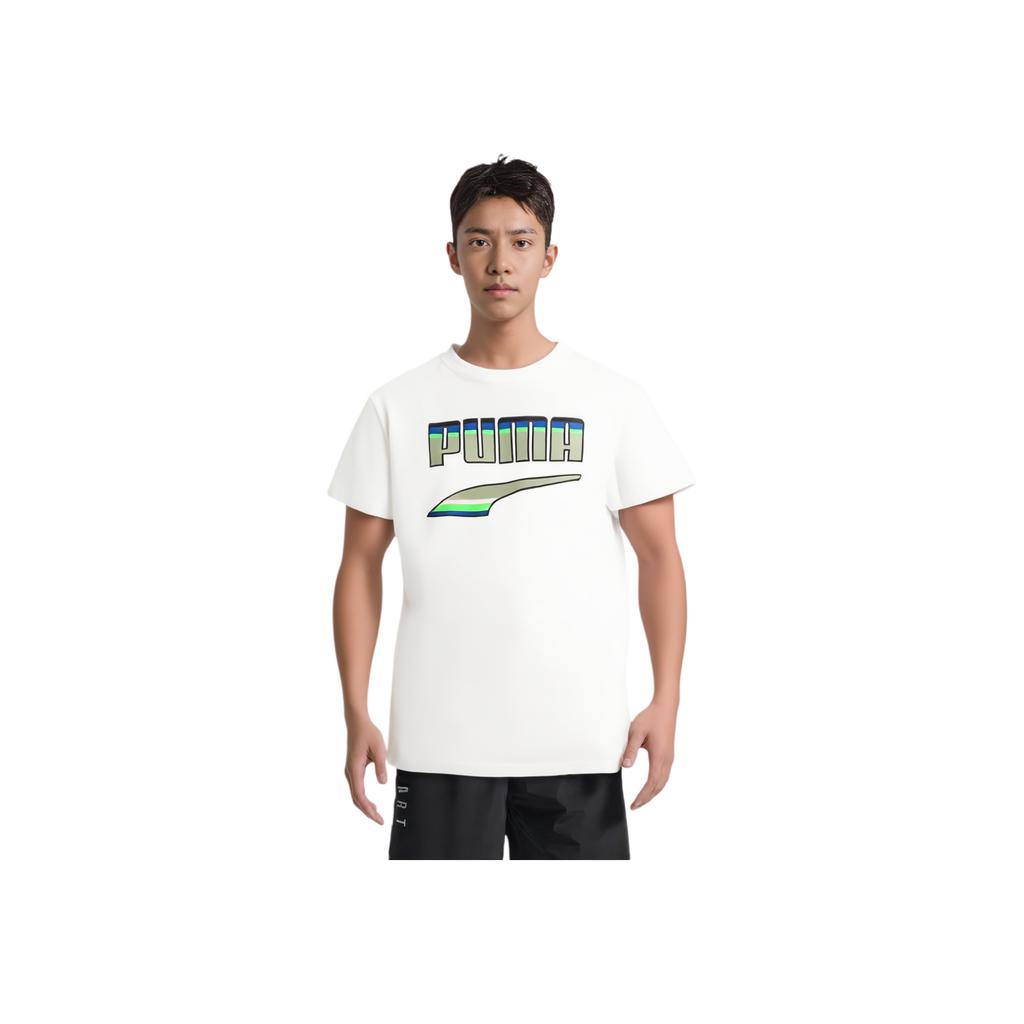 Puma Downtown Casual Sports Round Neck Short Sleeve T-Shirt Men Tops White 531497-02