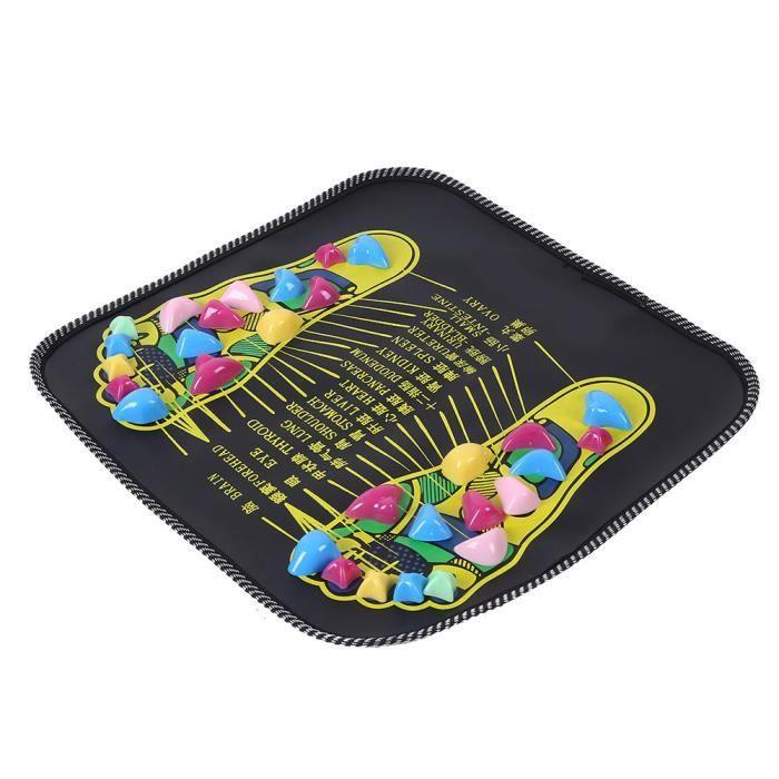 Qiilu Foot Massage Mat Reflexology Walk Stone Stone Road Foot Massage Black