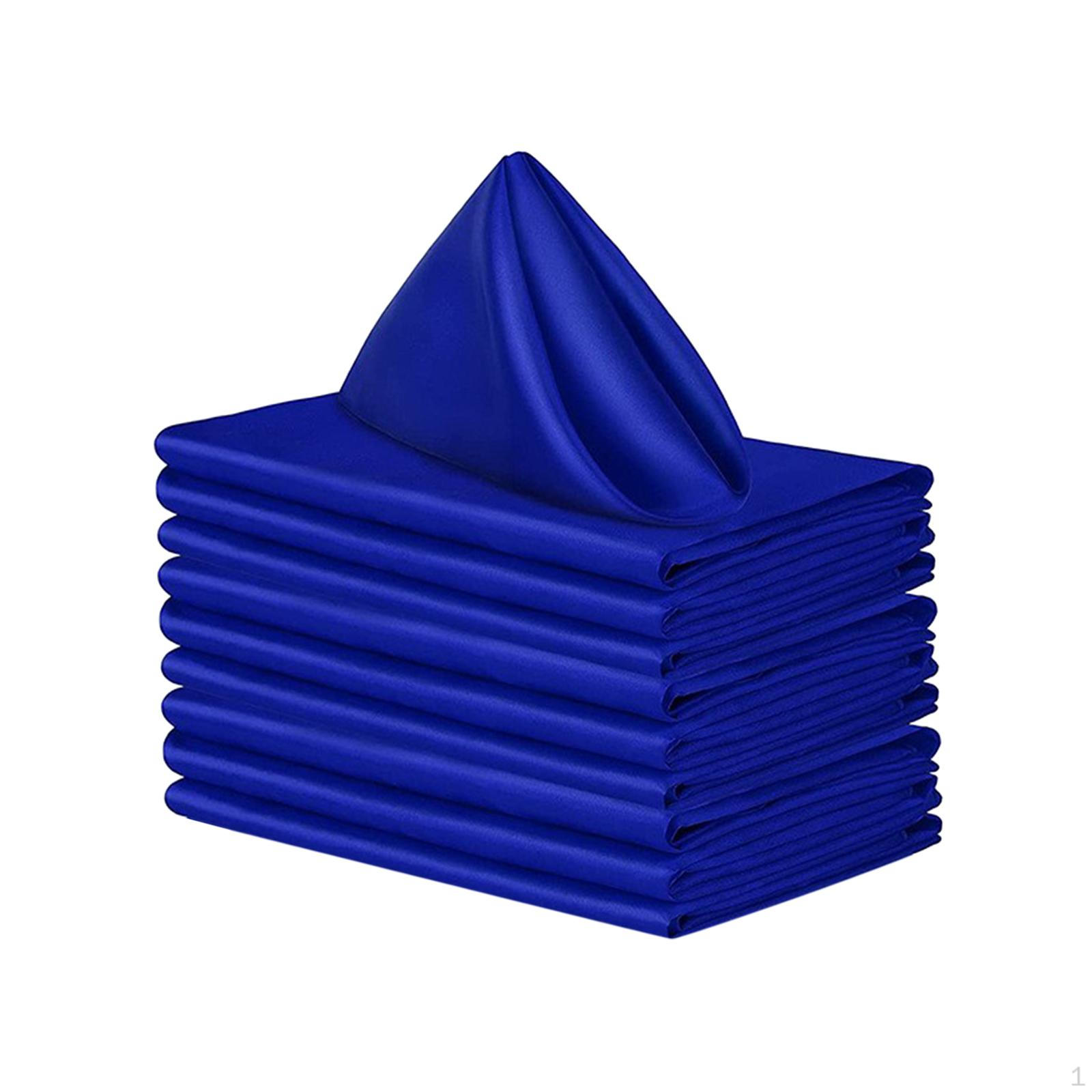 

10 Pcs Satin Napkins 18.90inch X Portable Elegant Wedding Party for Home Blue