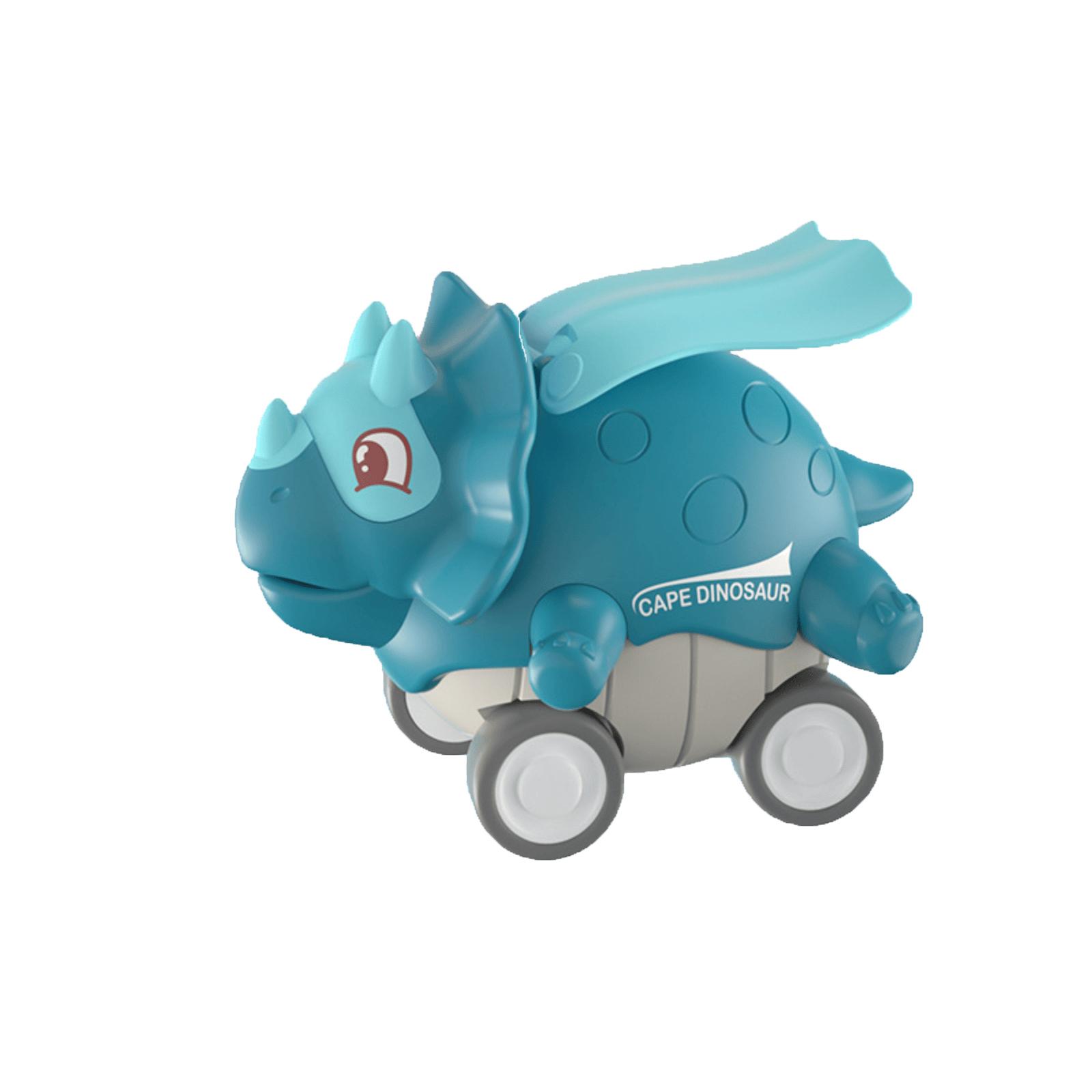 Kids  Push Button Toy Car, Baby Dinosaur Sliding Car, Decompression Car Toy синий