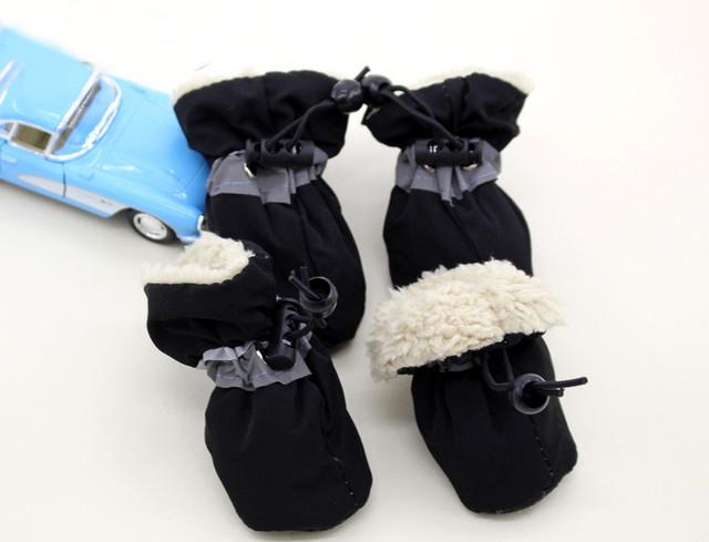 4pcs Dog Shoes Outdoor Anti-Slip Waterproof Rain Boots Winter Puppy Socks Warmth Soft Breathable Shoes Pet Accessories