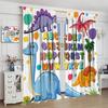 Abc Classroom Curtains Kids Curtains Colorful Cartoon Dinosaur Alphabet Learning Boys Girls Window Treatments Toddler Bedroom