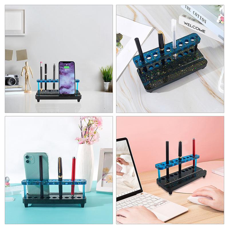 Resin Epoxy Mold DIY Multi-function Pen Holder Mold Phone Bracket Silicone Mold