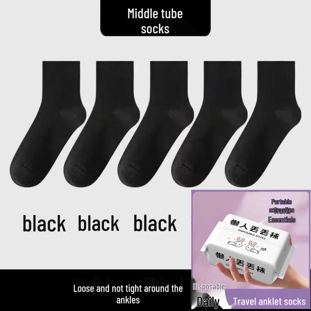 Disposable Unisex Ankle Socks: Wash-Free, Breathable, Odor-Resistant, Sweat-Absorbing - Ideal for Travel, Business Trips, and Military Training.
