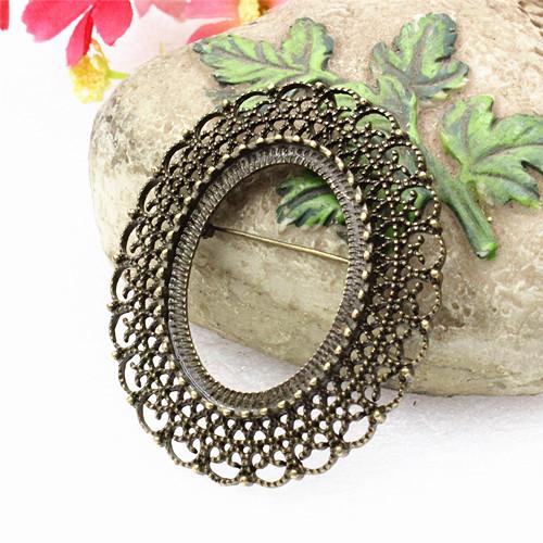 

Onebeading Fit 30x40mm Vintage Oval Cabochons Brooch Blank Setting Bezel Base For DIY Making Accessories 3pcs K05279 бронзовый
