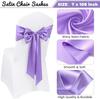 20pcs/set Satin Chair Sashes,17*275cm Silk Chair Ribbon Bows Chair Cover Chair Decoration For Wedding Banquet Party Event Hotel