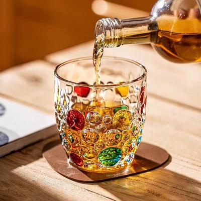 Classic GIANXI Colored Glass Home High Appearance Level Painted Polka Dot Water Glass Beer Glass Painted Drink Whiskey Glass Glass
