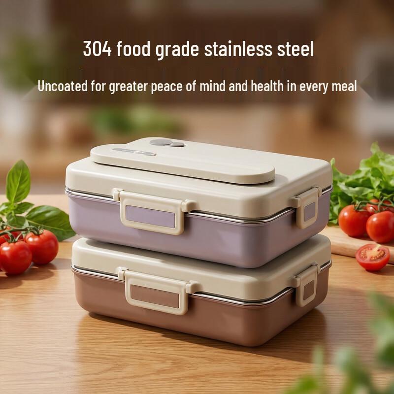 WORTHBUY 304 Stainless Steel Insulated Divided Lunch Box
