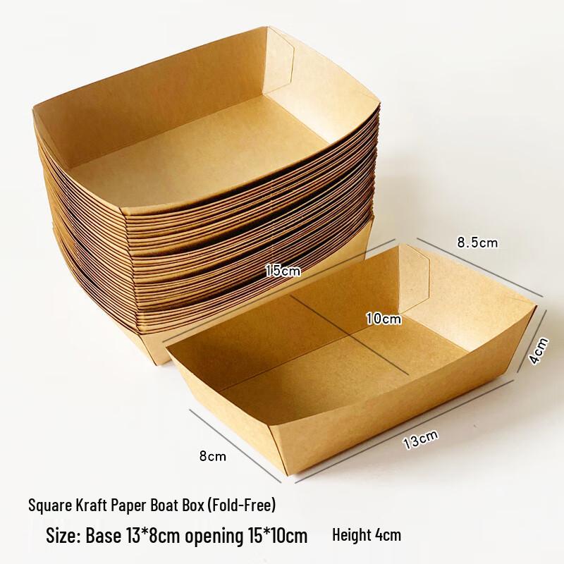 Disposable Kraft Paper Boat Food Containers