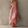 Fashion Women's Dresses Summer One Shoulder Beach Sundress, Pleated A-line Flowy Long Dress, Casual Loose Travel Vacation Dress