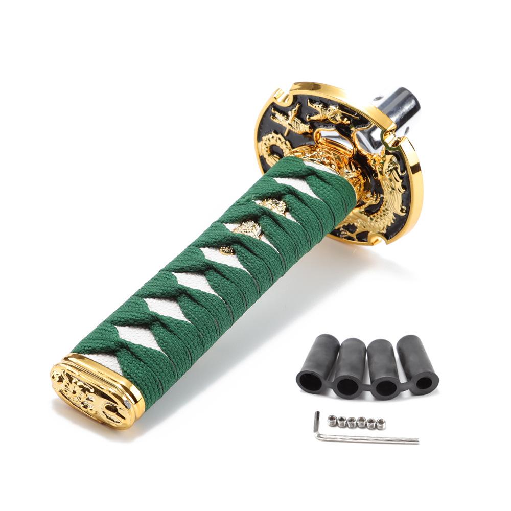 Samurai Sword Automatic Leather Shift Knob Universal For Lock/Button Transmission Cool Katana Gear Shifter Lever 150MM