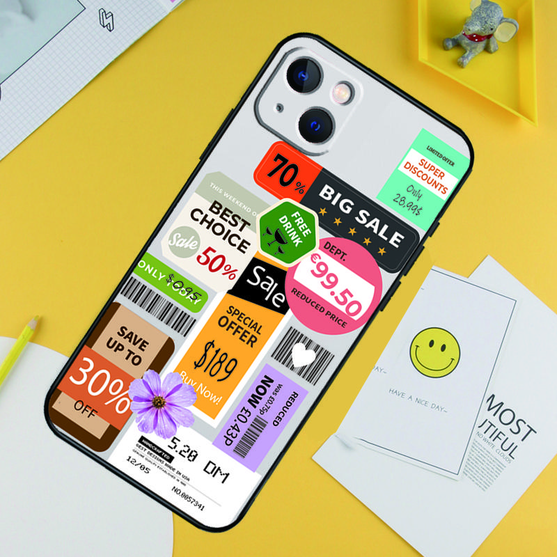 Barcode Label Cool Boys Girls Phone Case For iPhone 16 Pro 15 Pro 13 12 Mini 11 14 Pro Max XR 16 15 Plus 16e Cover Coque