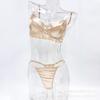 Russia's hot-selling sexy lingerie ultra-thin satin satin big breasts show small anti-sagging sexy bra set