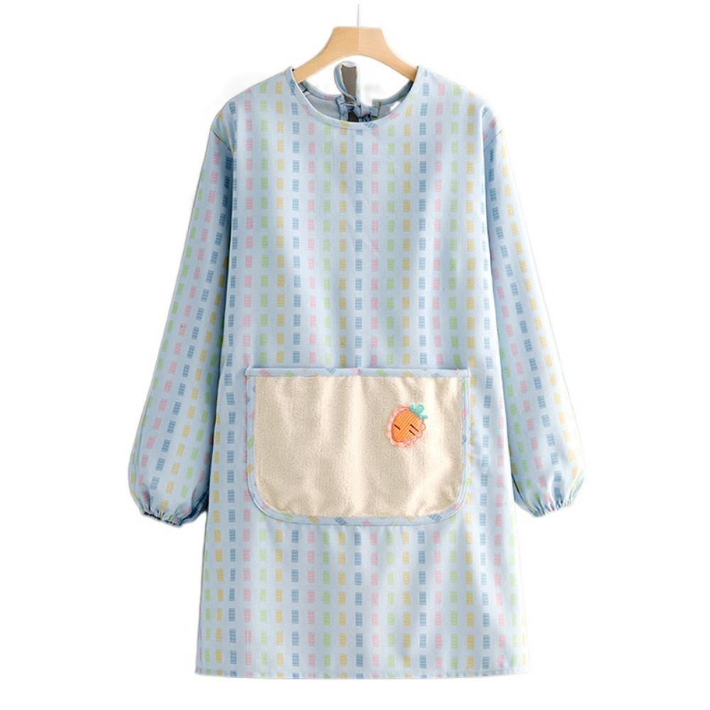 Breathable Long Sleeve Apron Protective Suspender Work Dress Cleaning Apron  Restaurant Use