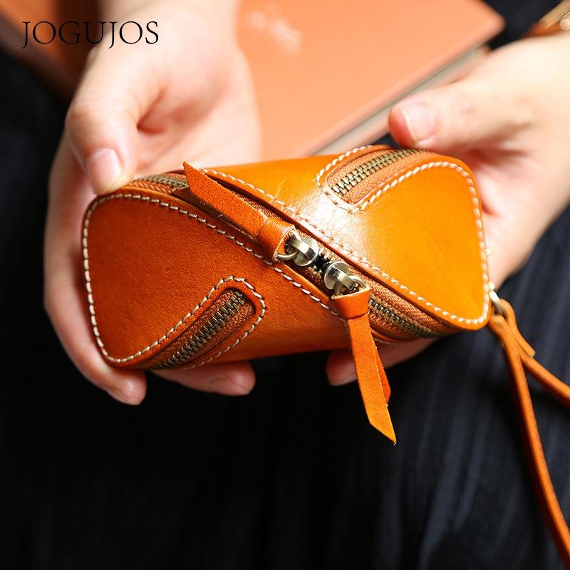New Leather Key Bag, Retro Fashion Vegetable Tanned Leather Key Bag, Multi-functional Key Bag for Family Car