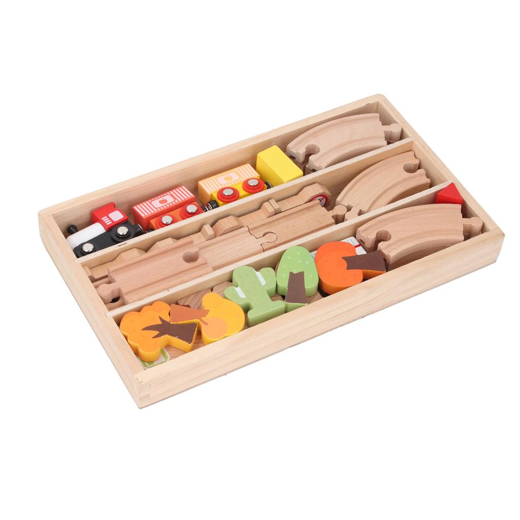 Wooden Train Track Set Hand Eye Coordination Educational Children Toy Railway Kit for Railway Toys