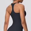 Solid Color Cross-Back Yoga Tank with Chest Pads - Quick-Dry, Fitted Sports Top