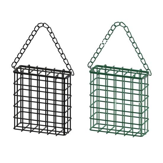 Suet Cage Bird Feeder Outdoor Garden Iron Cages Outside Hanging Suet Feeder Single Suet Cake