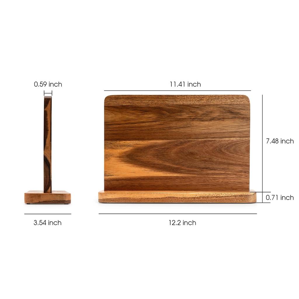 BILL. F Natural Acacia Magnetic Knife Block Kitchen Knife Holder Rack. A Knife Storage Organizer with Strong Magnets, Suitable for Displaying and Stor