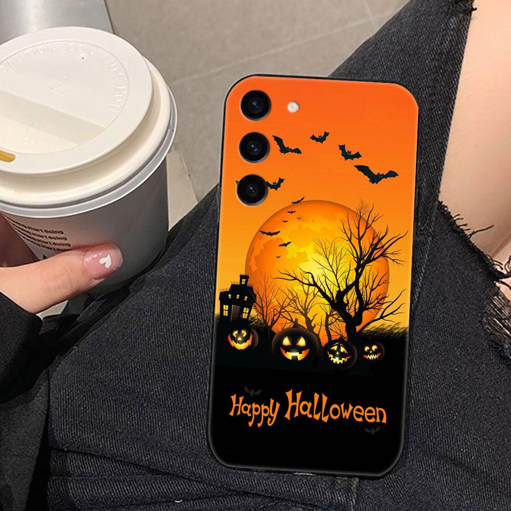 Halloween Pumpkin Bat Phone Case For Samsung Galaxy S26 S25 EDGE S24 S23 S22 S21 S20 FE S10 Ultra PLUS LITE DIY Case Shell Cover