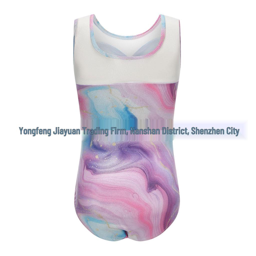 Silver Mesh Children's Gymnastics Leotard and Shorts Dancewear Set
