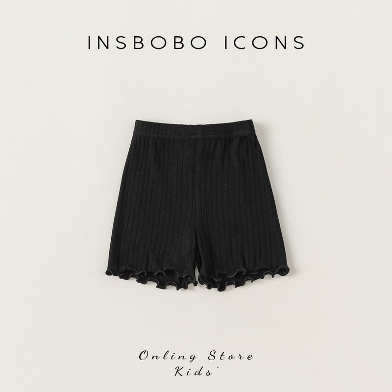 Insbobo Baby Pants Summer 2025 New Style Girls  Shorts Summer Children s Pants Solid Color Casual Children s Clothing Trendy Black 100