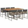 VidaXL Garden Dining Set and Cushions 7 Pcs Grey Rattan 3211274