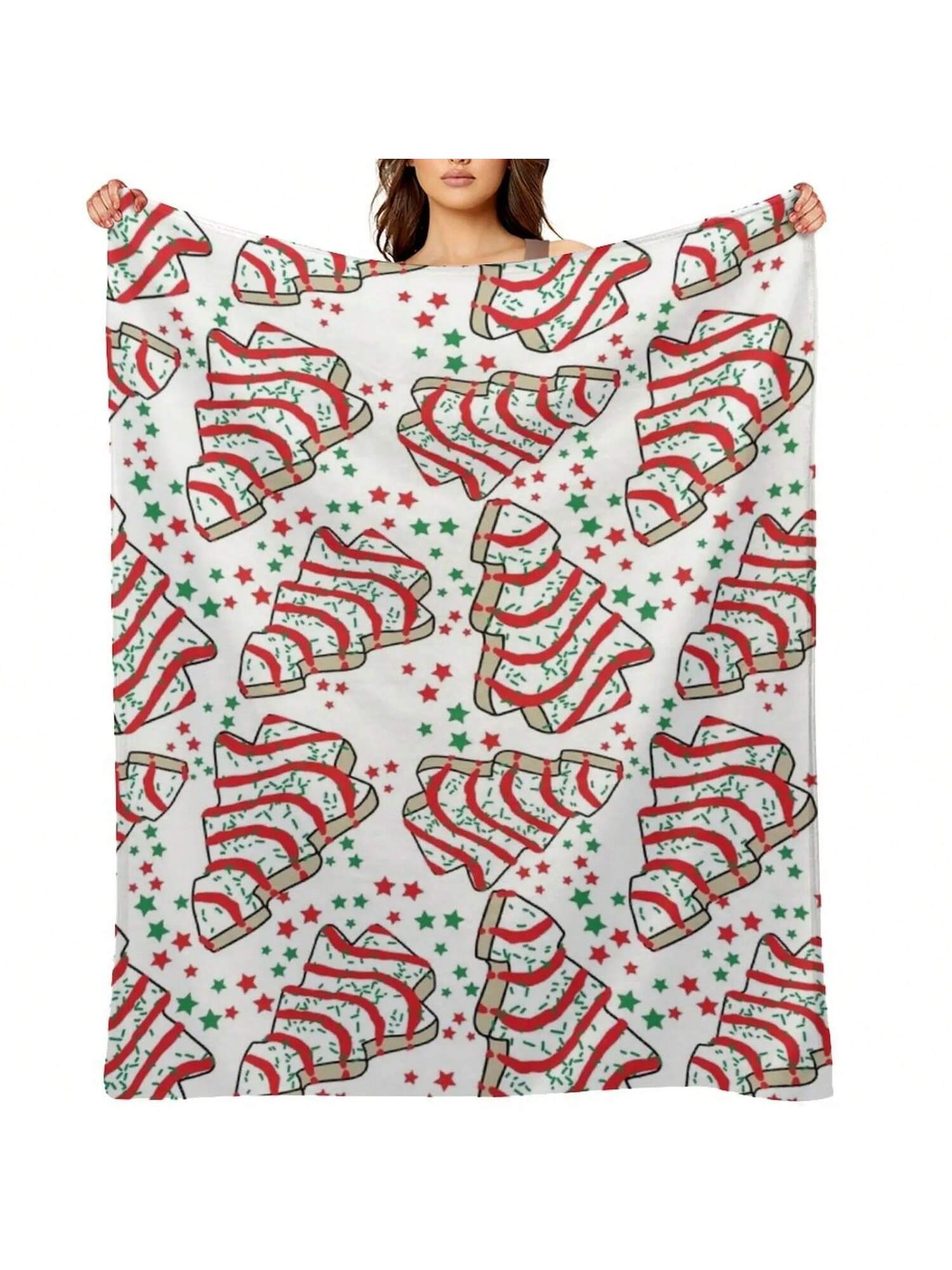 Christmas Tree Snack Cakes Throw Blanket Thins Beach Heavy To Sleep Warm Blankets 75X95CM