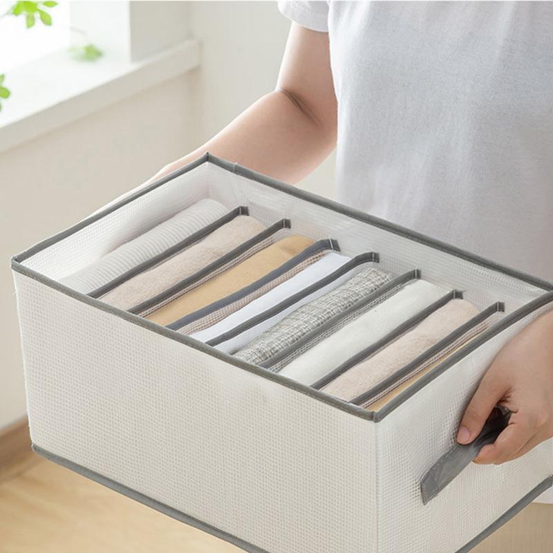 1pc Clothes And Pants Storage Box, Portable Folding Wardrobe Storage Box