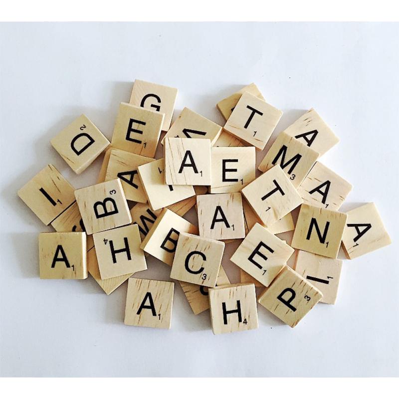100pcs Diy Wooden Block Letter Alphabet Digital Puzzle For Home Wedding Party Christmas Decorations