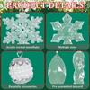 Set Of 10 Assorted Acrylic Snowflakes and Ice Crystal Charm Christmas Tree Hanging Pendants Stylish Office Decorations