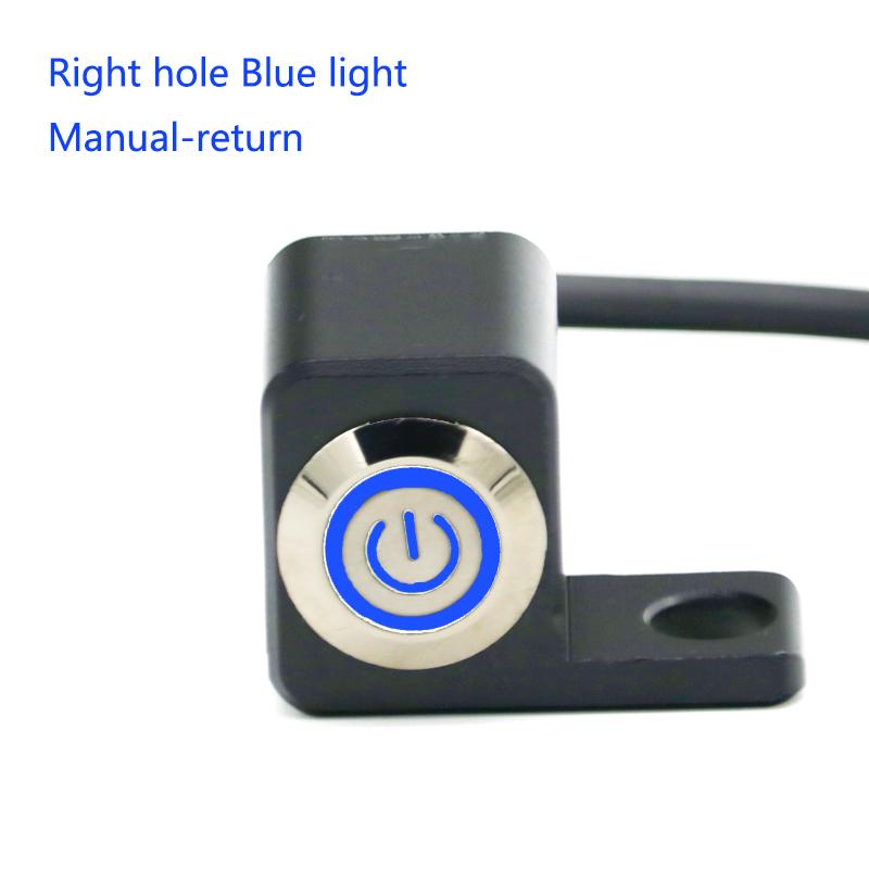 LMoDri 12V Motorcycle Switch 10mm Mirror Mount Motorbike Headlight Hazard Brake Fog Lights Manual/Self Return Waterproof