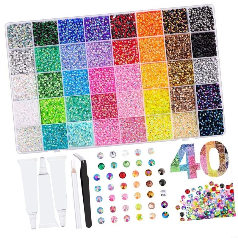 Assorted Size Resin Rhinestones Multicolor AB Rhinestones For Clothing Embellishment Face Makeup and Handmade Craft X3UC