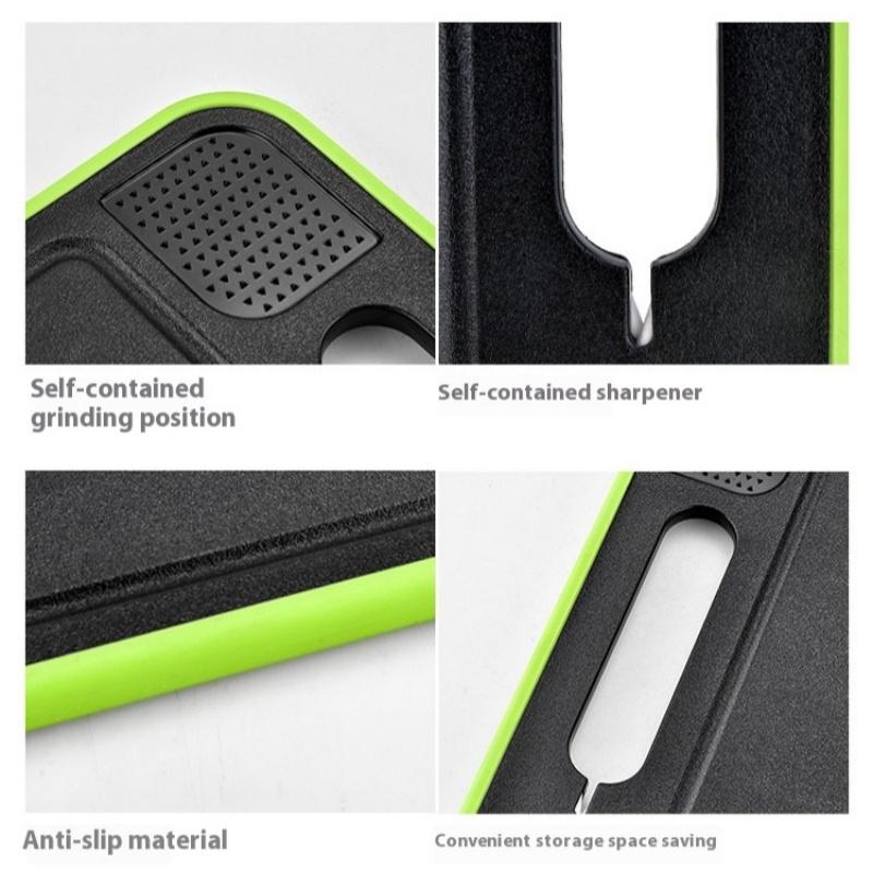S/L Double Sided Cutting Board Thawing Function Cut Vegetables Meat Fruit Chopping Boards with Knife Sharpener Kitchen Gadgets