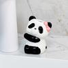 2 Niedliche Panda Toiletten-Zahnbürstenhalter, Hochtemperaturgebrannte Keramik Ultra Glatt, Bohrfreier Manueller Zahnbürstenständer Aufbewahrungsregal für Paare