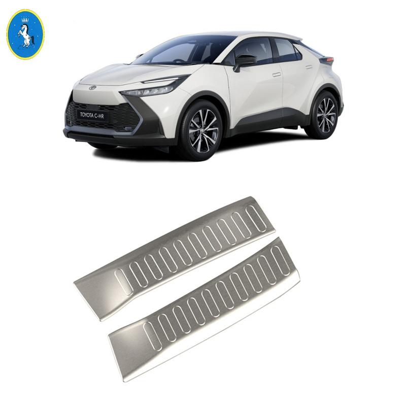 Stainless Steel Car Rear Trunk Door Sill Guards Scuff Plate Panel Protector Cover Trim Accessories For Toyota C-HR CHR 2024 2025
